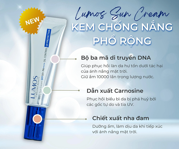 Lumos Sun Cream là loại kem chống nắng dành riêng cho phụ nữ châu Á có nguồn gốc từ Hồng Kông