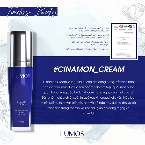 Kem dưỡng Lumos Cinamon Cream rất tốt cho da