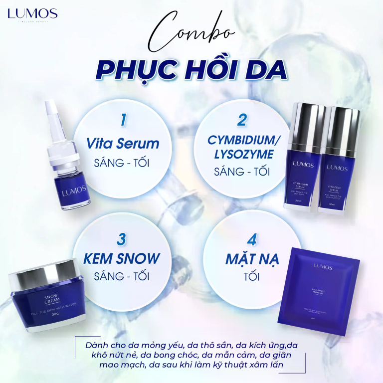 Combo Phục Hồi Da LUMOS – Khi làn da mong manh được tái sinh đúng cách